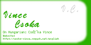 vince csoka business card